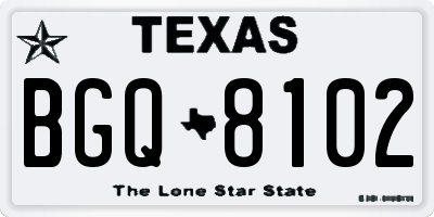 TX license plate BGQ8102
