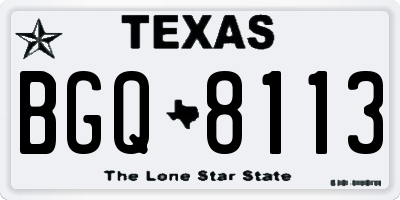 TX license plate BGQ8113