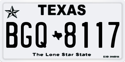 TX license plate BGQ8117