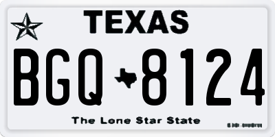 TX license plate BGQ8124