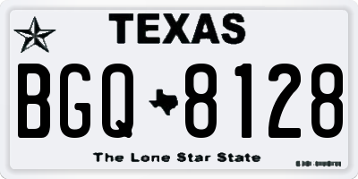 TX license plate BGQ8128