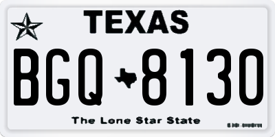 TX license plate BGQ8130