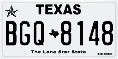 TX license plate BGQ8148