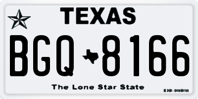 TX license plate BGQ8166