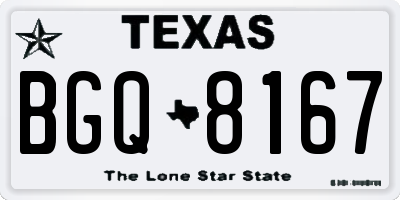 TX license plate BGQ8167