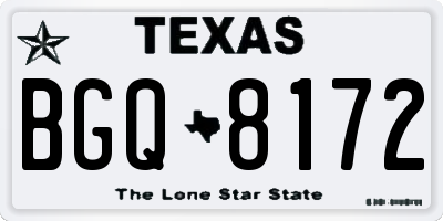TX license plate BGQ8172