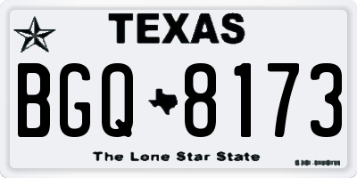 TX license plate BGQ8173