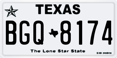TX license plate BGQ8174