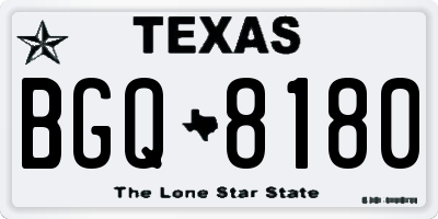 TX license plate BGQ8180