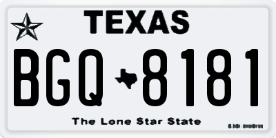 TX license plate BGQ8181