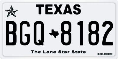 TX license plate BGQ8182