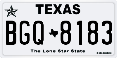 TX license plate BGQ8183