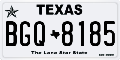 TX license plate BGQ8185