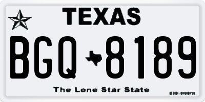 TX license plate BGQ8189