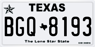 TX license plate BGQ8193
