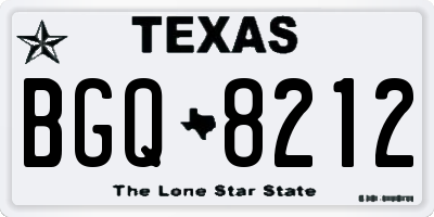 TX license plate BGQ8212