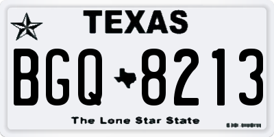 TX license plate BGQ8213