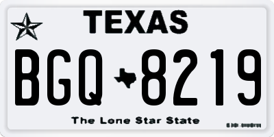 TX license plate BGQ8219