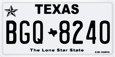 TX license plate BGQ8240