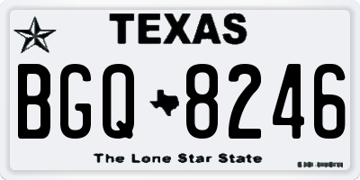 TX license plate BGQ8246