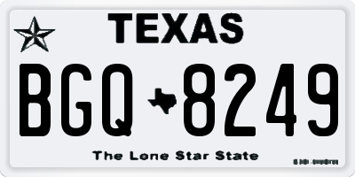 TX license plate BGQ8249
