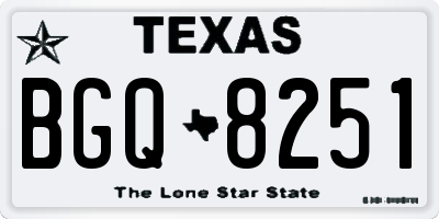 TX license plate BGQ8251