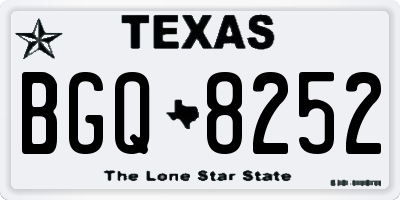 TX license plate BGQ8252
