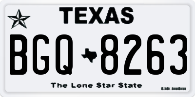 TX license plate BGQ8263