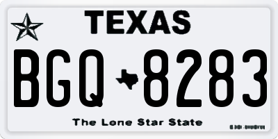 TX license plate BGQ8283