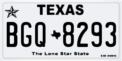 TX license plate BGQ8293