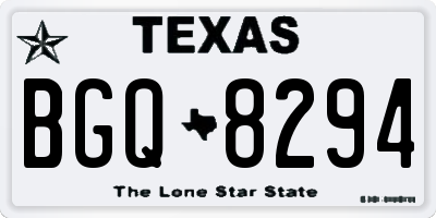 TX license plate BGQ8294
