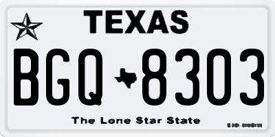 TX license plate BGQ8303