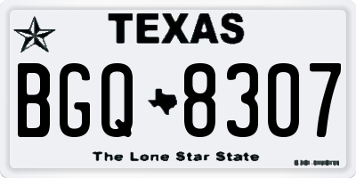 TX license plate BGQ8307