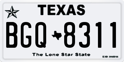 TX license plate BGQ8311