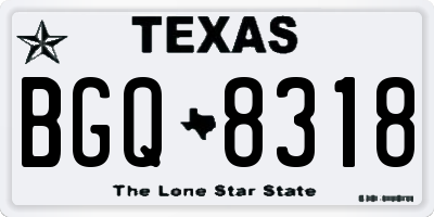 TX license plate BGQ8318