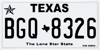 TX license plate BGQ8326