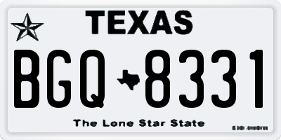 TX license plate BGQ8331