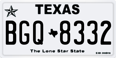 TX license plate BGQ8332