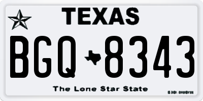 TX license plate BGQ8343
