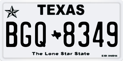 TX license plate BGQ8349