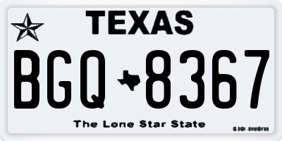 TX license plate BGQ8367