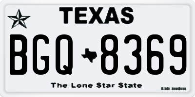 TX license plate BGQ8369