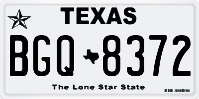 TX license plate BGQ8372