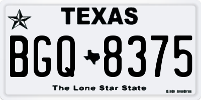 TX license plate BGQ8375