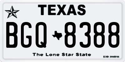 TX license plate BGQ8388