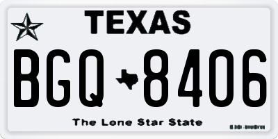 TX license plate BGQ8406