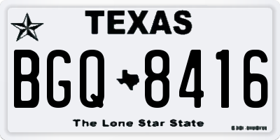TX license plate BGQ8416
