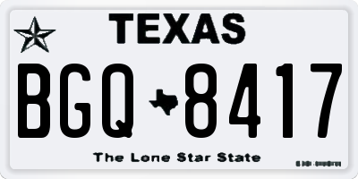 TX license plate BGQ8417