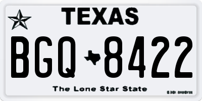 TX license plate BGQ8422