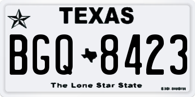 TX license plate BGQ8423